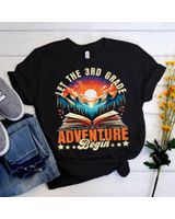 Let The 3rd Grade Adventure Begin Third Grade Teacher Shirt Unisex Standard T-Shirt black s
